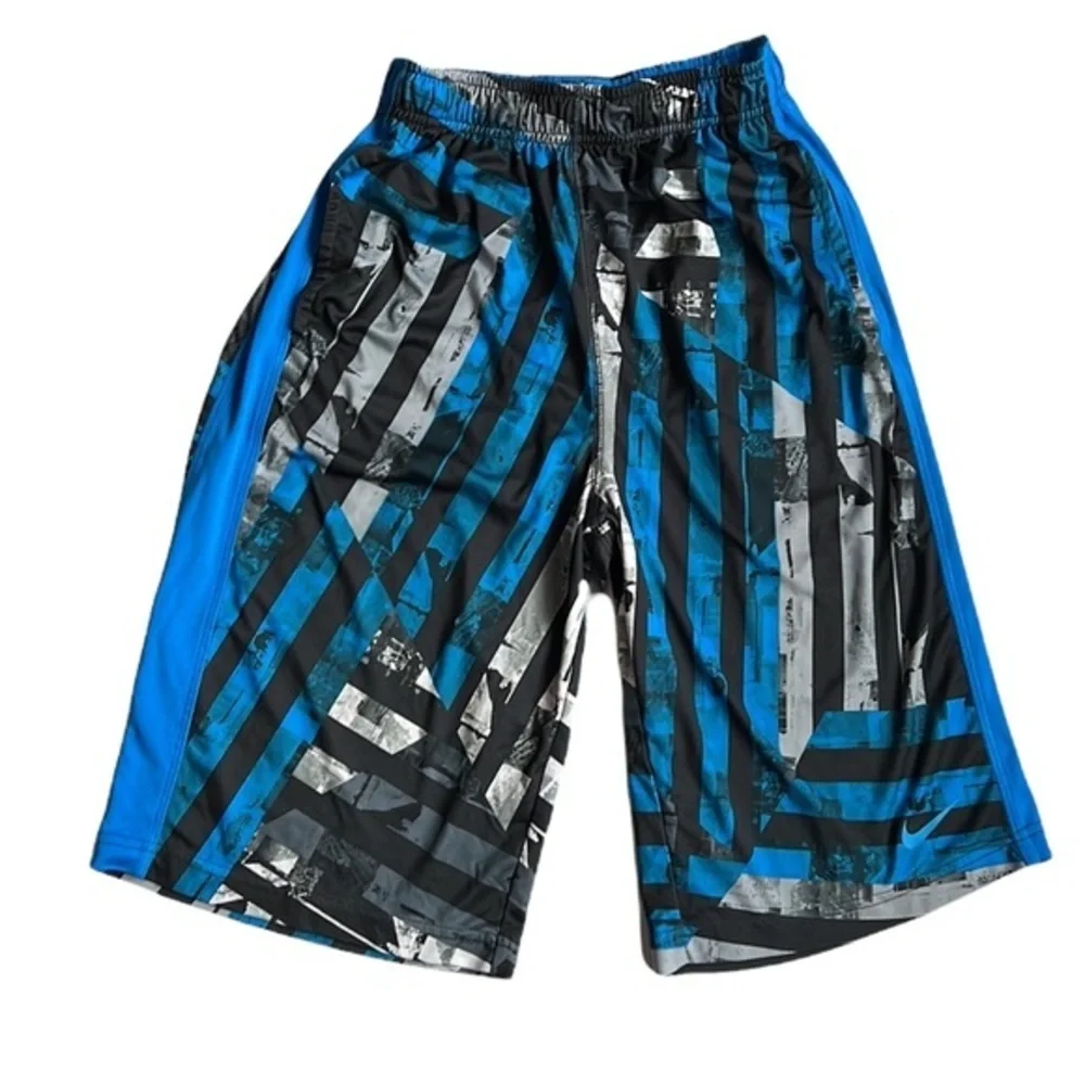 Nike‎ Boy's Black/Gray/Blue Basketball Shorts Size XL